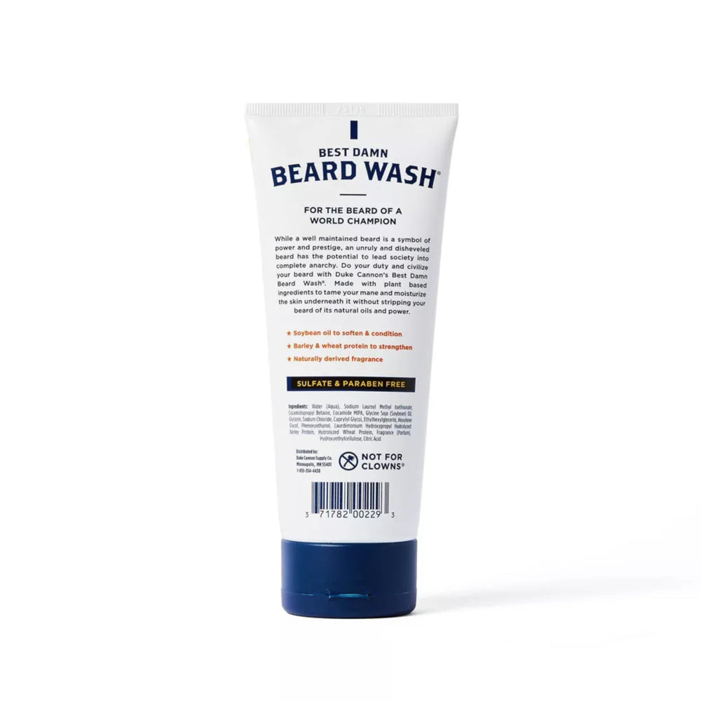Duke Cannon Beard Wash foamy lather forming for effective cleansing.