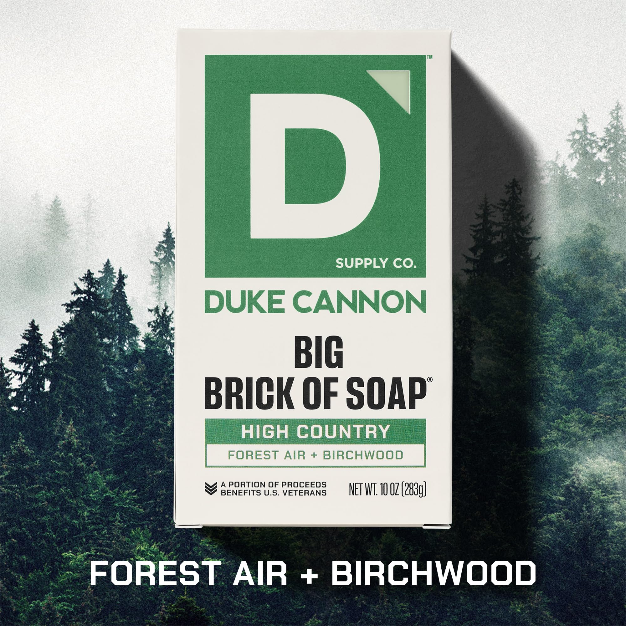 Duke Cannon birchwood bergamot scent close shot highlighting earthy aroma.