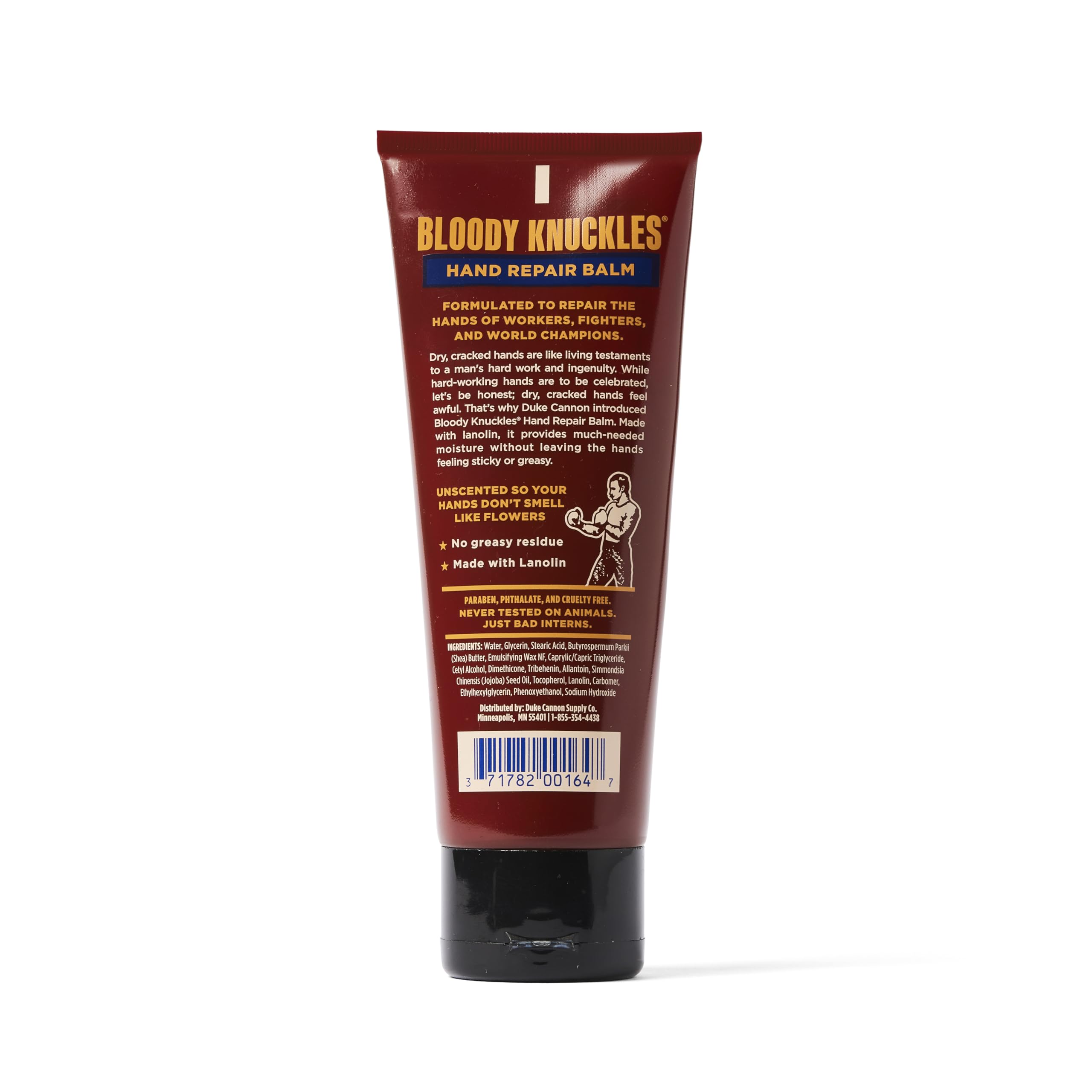 Duke Cannon Bloody Knuckles balm unscented for daily hand care.