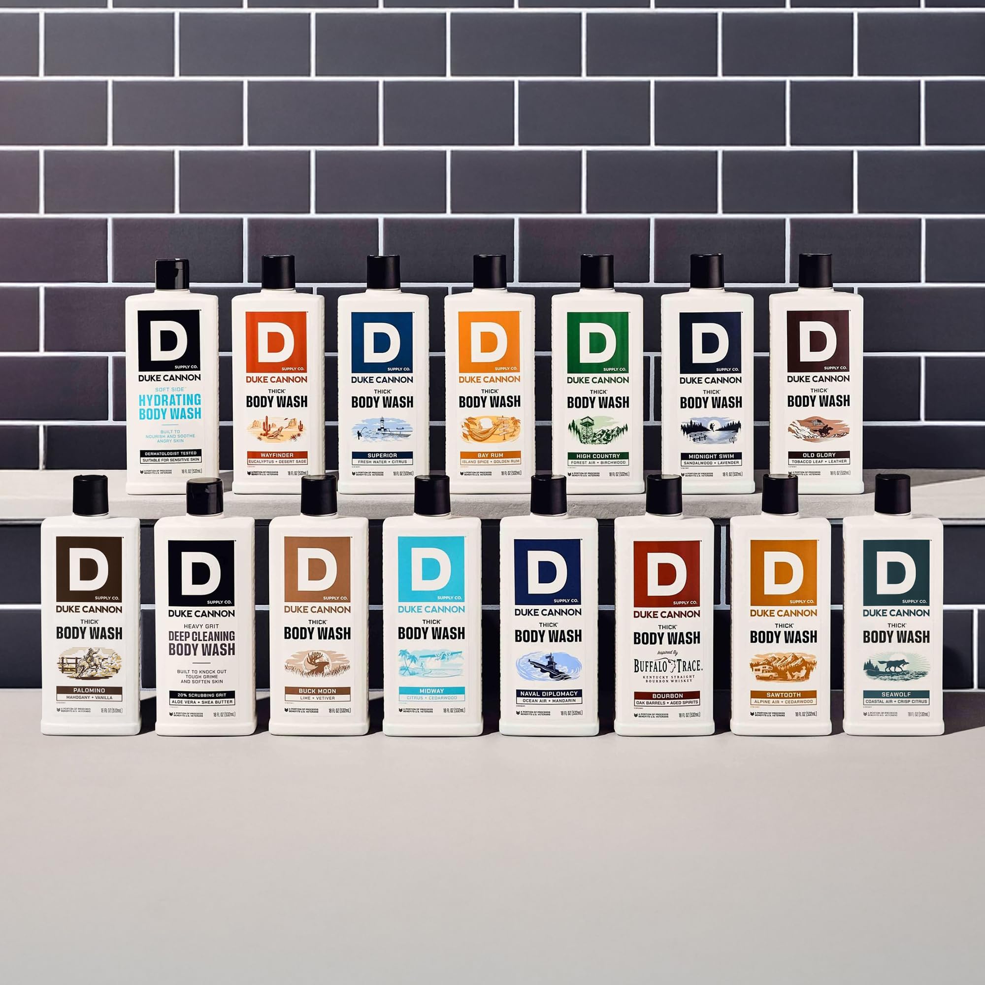 Duke Cannon daily shower routine for hardworking men.