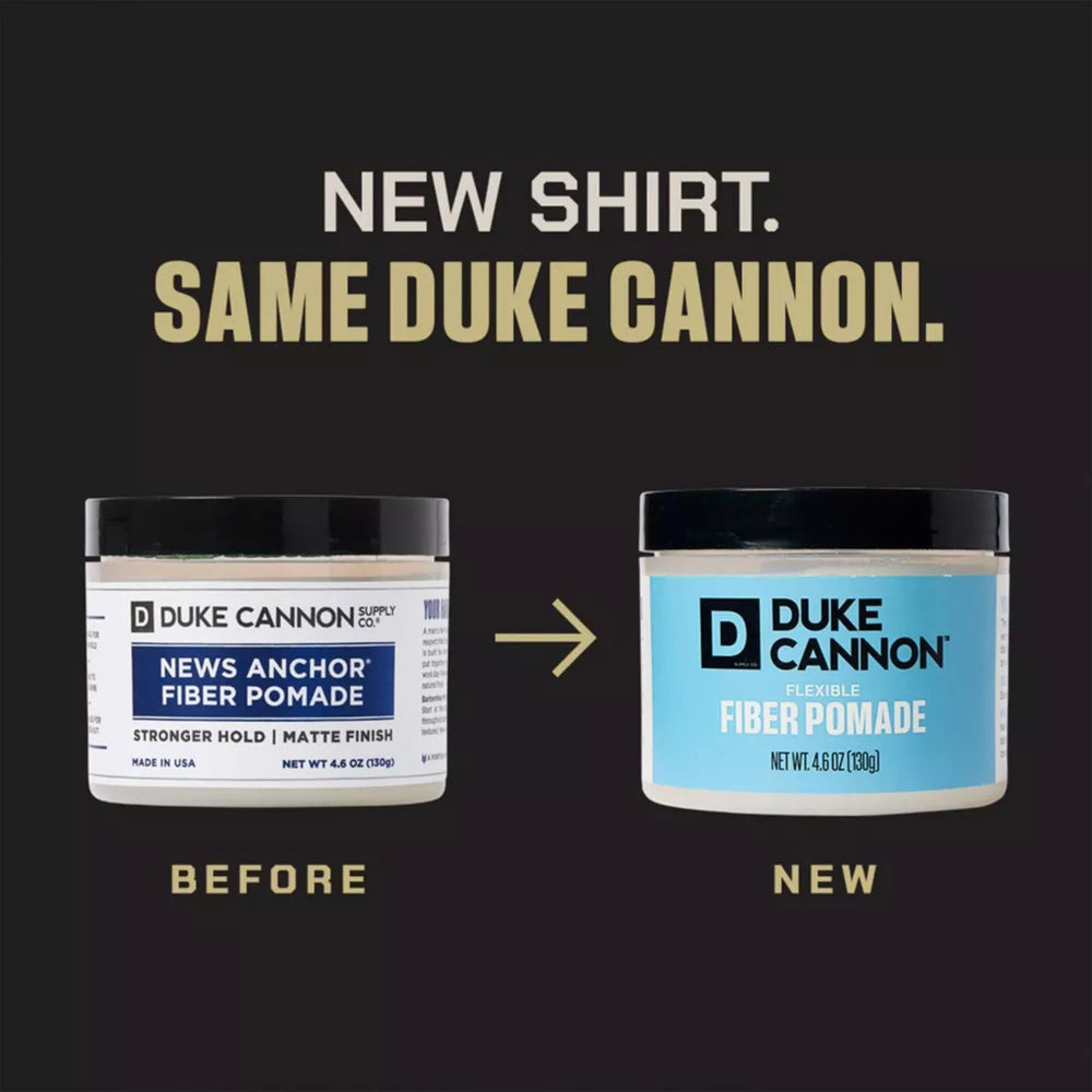 Hand applying Duke Cannon pomade demonstrates flexible hold without stiffness