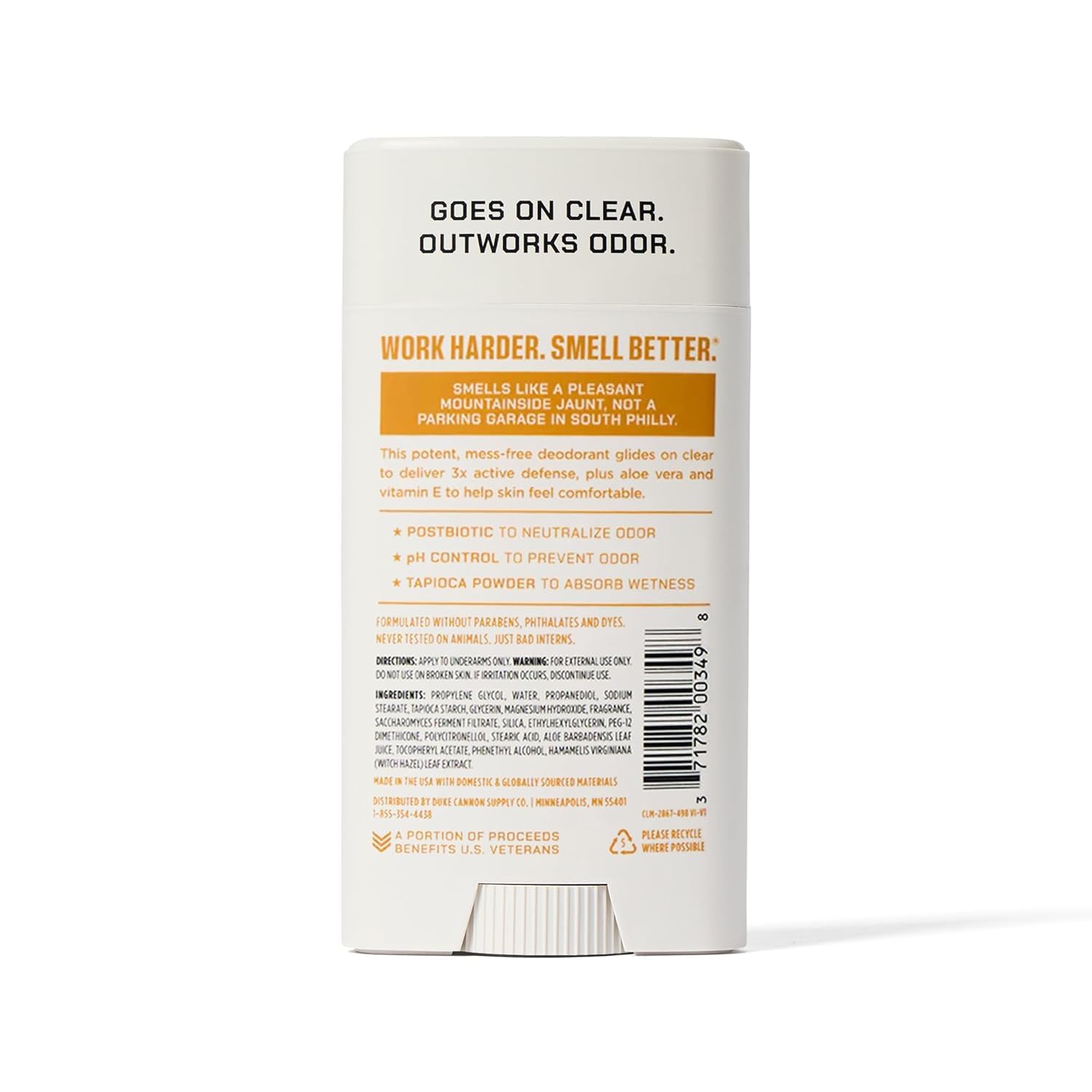 Duke Cannon gym bag-ready deodorant for on-the-go protection.