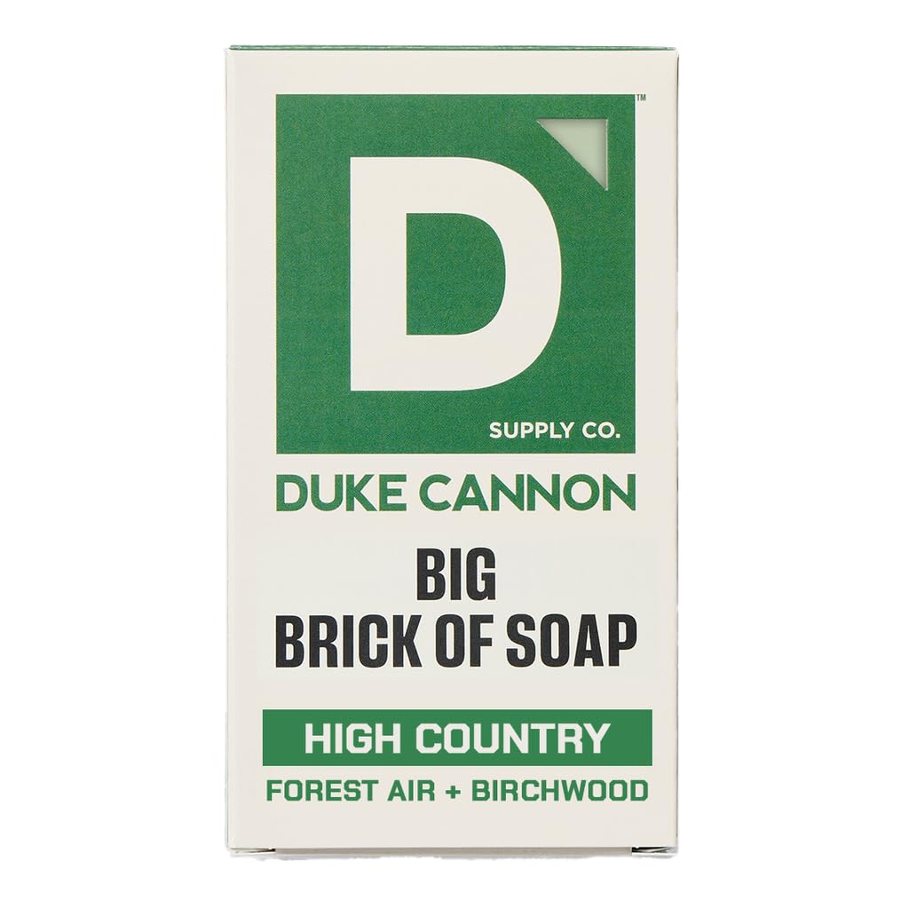 Duke Cannon High Country big brick bar front view for rugged cleansing.