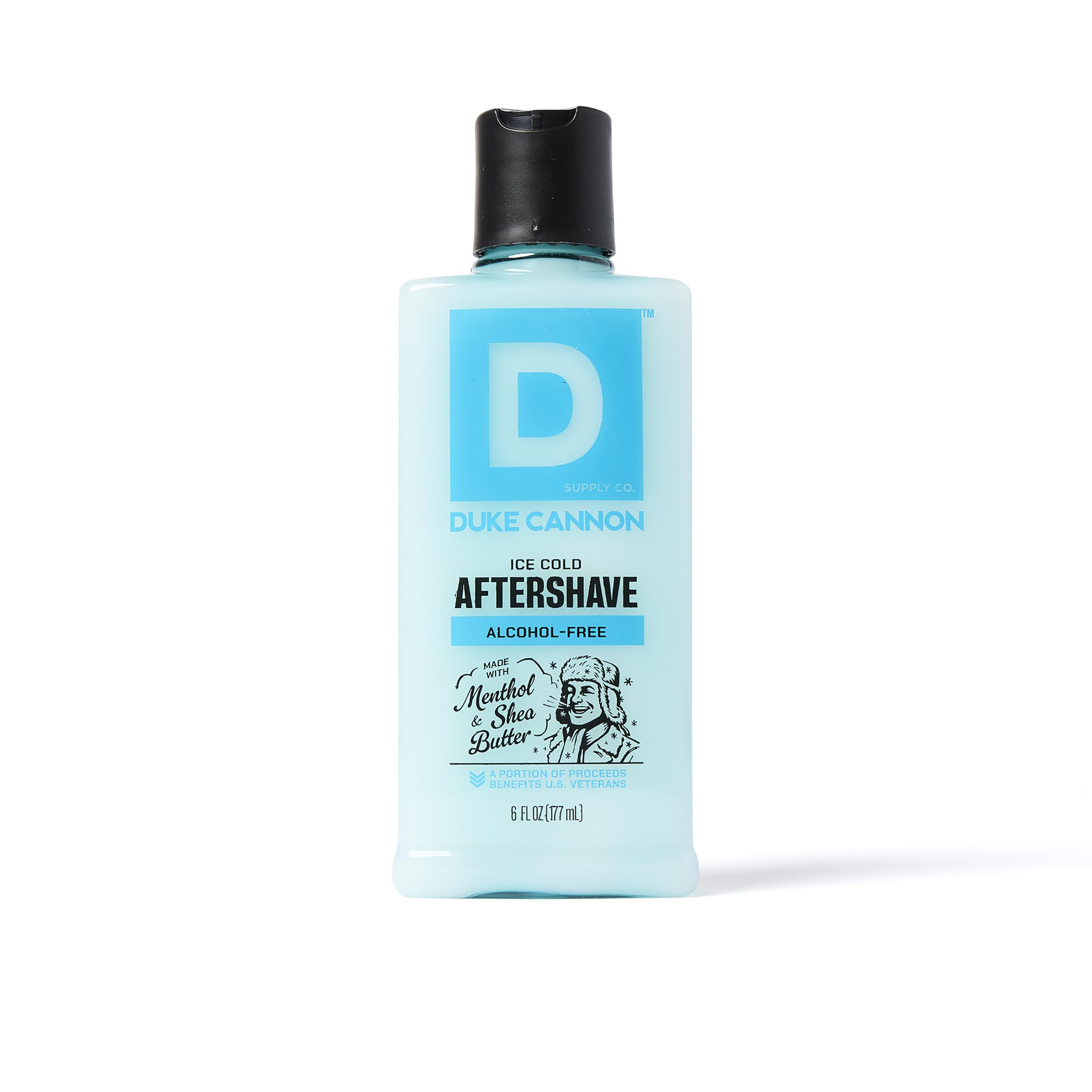 Duke Cannon Ice Cold Balm bottle showing cooling relief after shaving