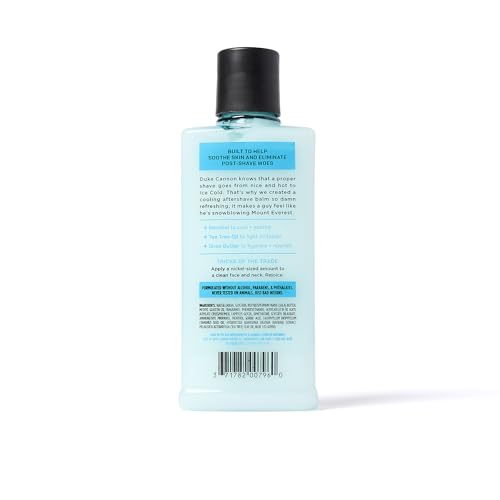 Duke Cannon Ice Cold Balm with tea tree oil calms skin post shave