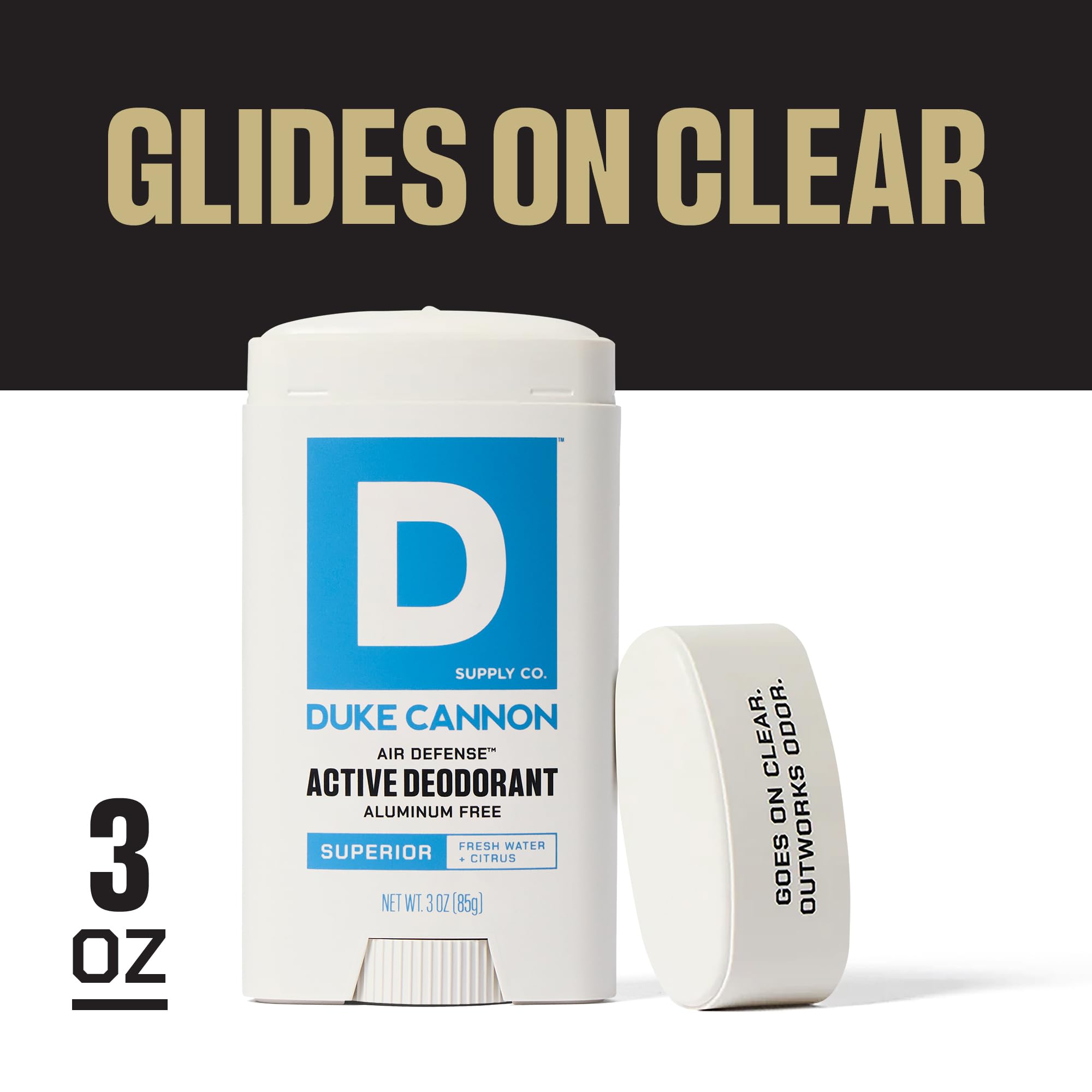 Duke Cannon long-lasting freshness supports all-day activity and movement.