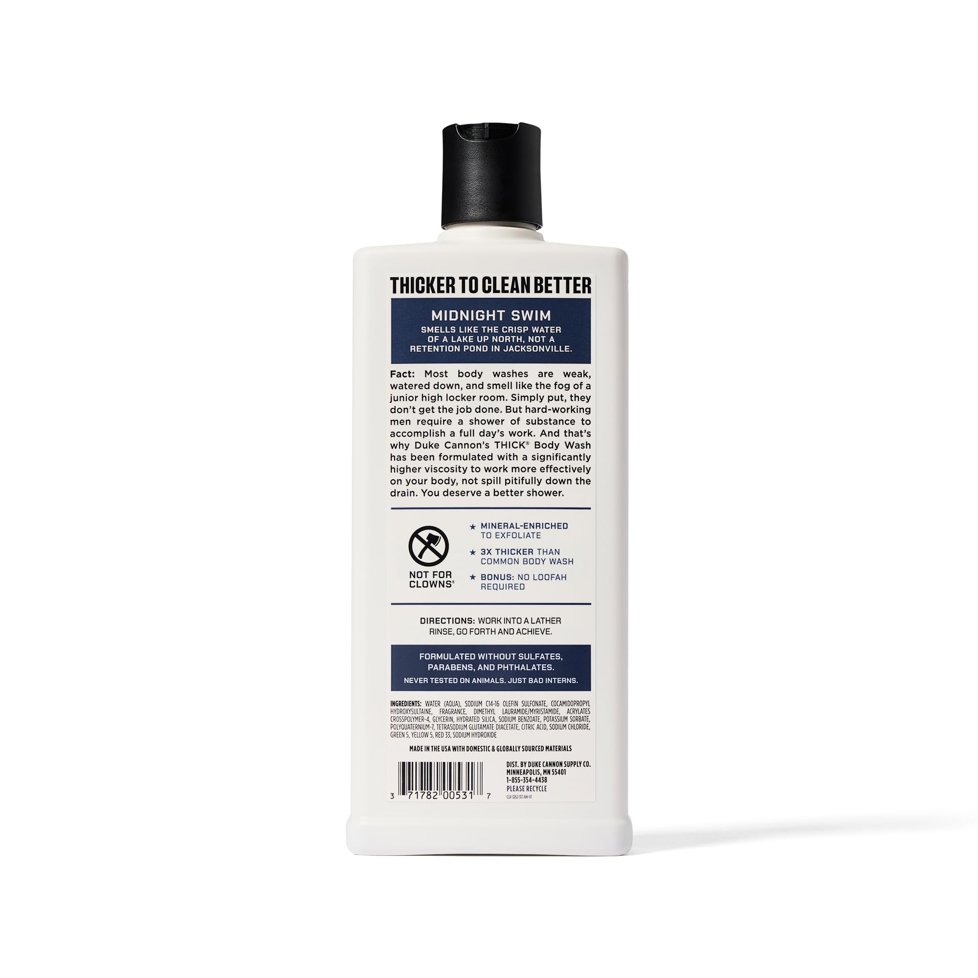 Duke Cannon Midnight Swim provides long-lasting masculine scent.