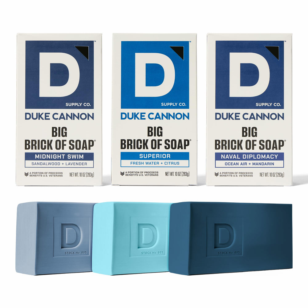 Duke Cannon Midnight Swim soap bar with rich lather for a refreshing cleanse
