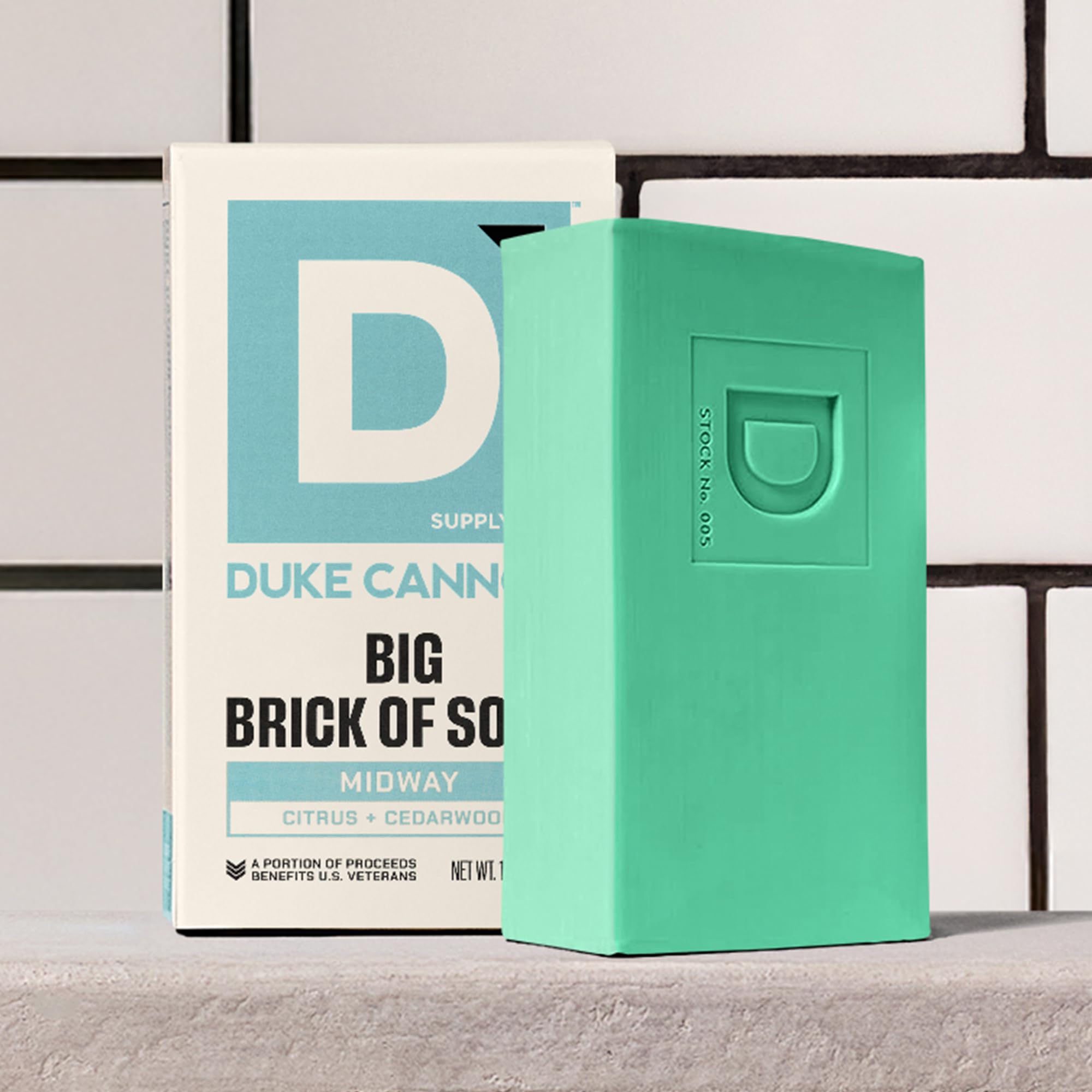 Duke Cannon soap bar triple-milled texture for long-lasting use.