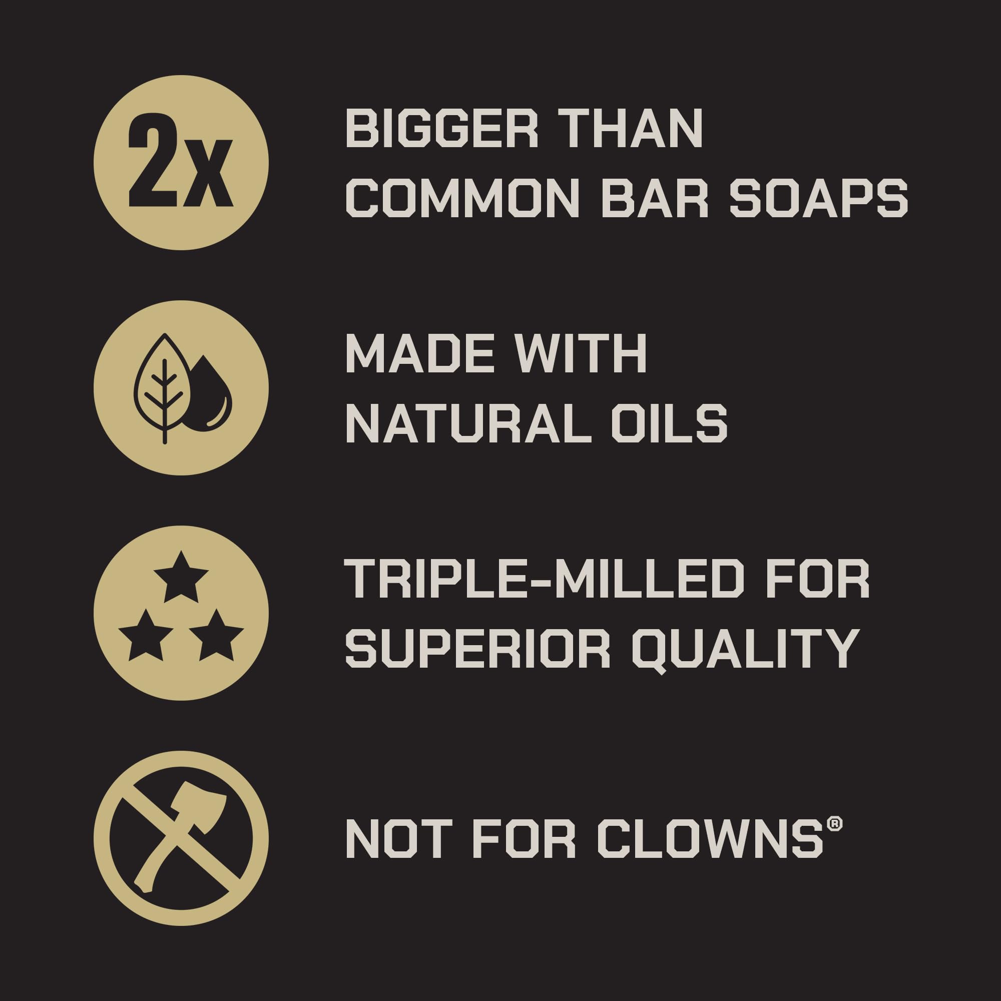 Duke Cannon Natural Oils moisturize while cleansing without harsh detergents.