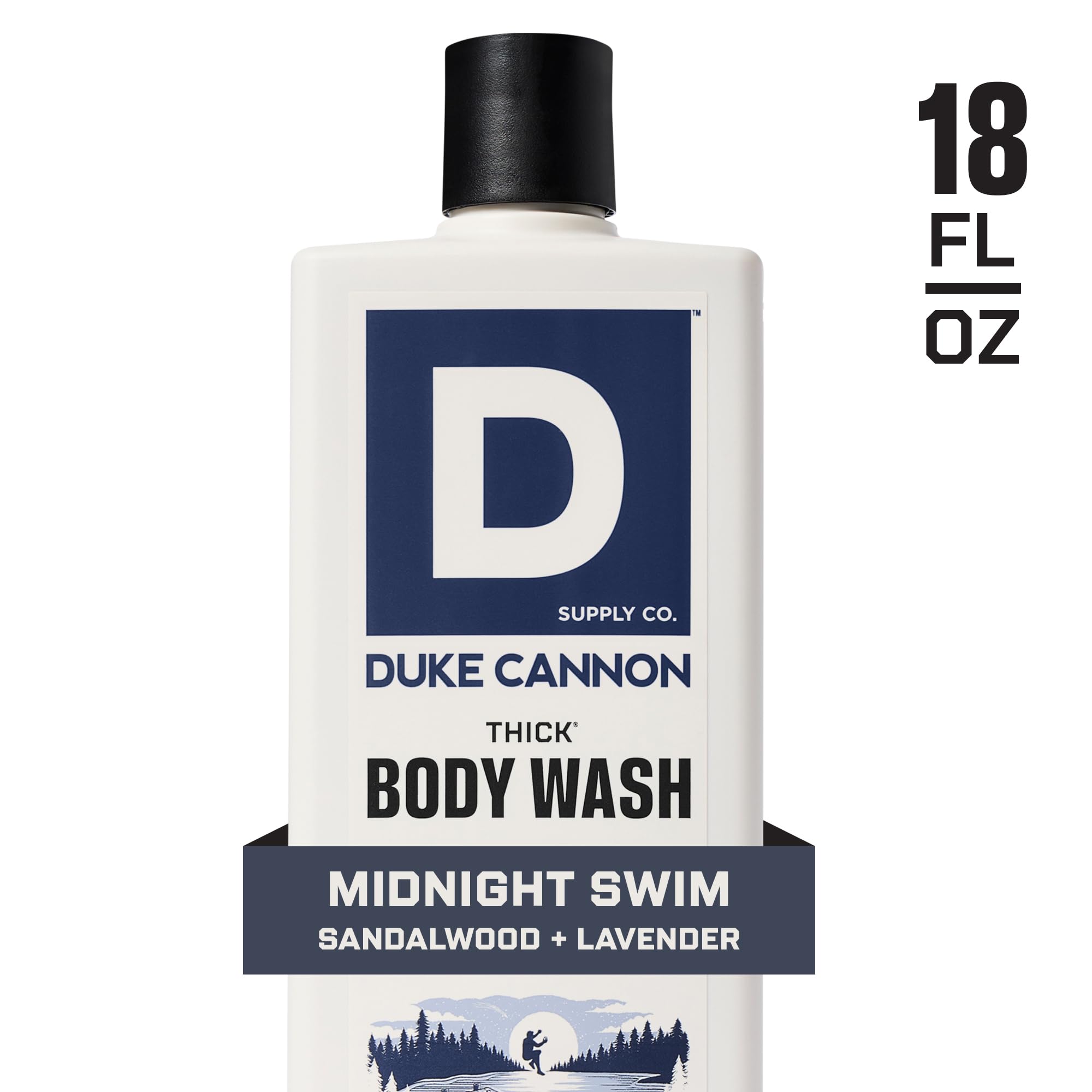 Duke Cannon packaging notes American-made quality and mineral-enriched formula.