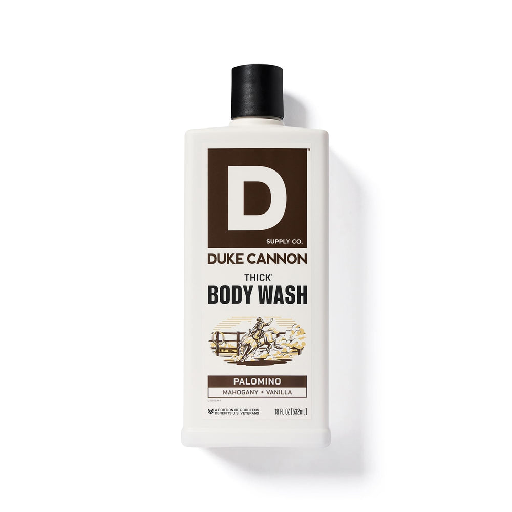 Shower scene with foam and damp skin, illustrating generous suds per small amount.