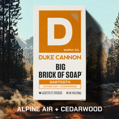 Duke Cannon Sawtooth bar soap cedarwood scent evokes outdoor adventure