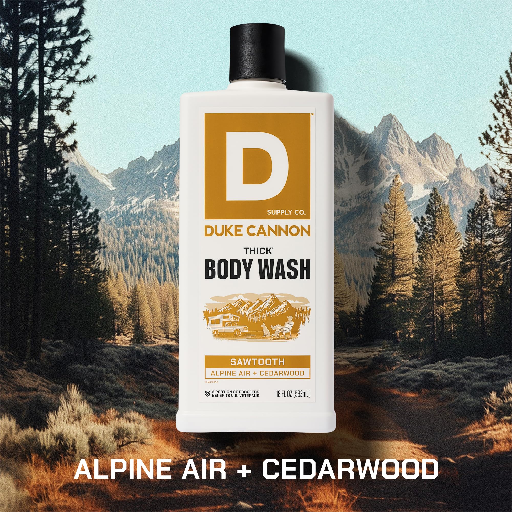 Duke Cannon Sawtooth Thick mineral-enriched exfoliation visible on skin