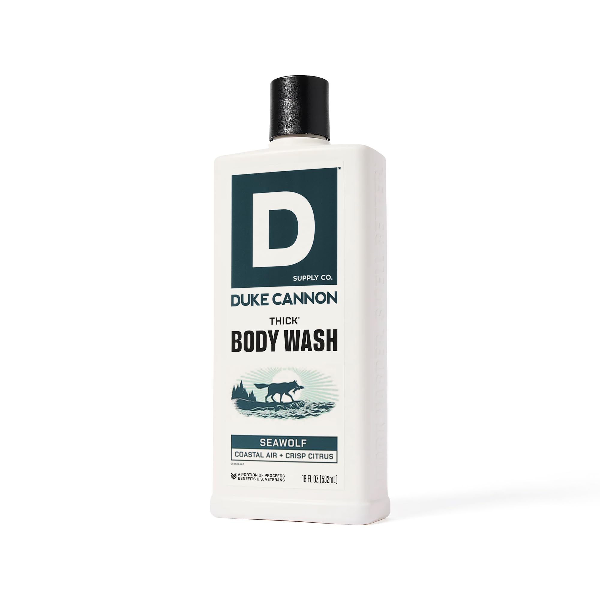 Duke Cannon Seawolf rich-foam highlights 3x thicker consistency for thorough coverage.