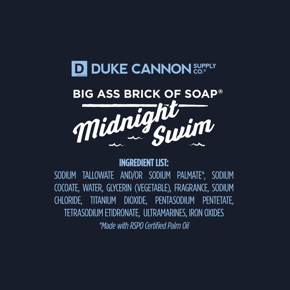 Duke Cannon soap bar texture indicating triple-milled quality for a smooth wash.