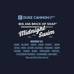 Duke Cannon soap bar texture indicating triple-milled quality for a smooth wash.