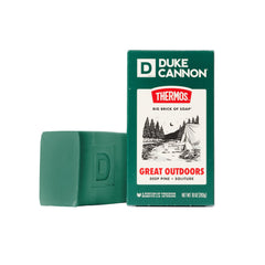 Duke Cannon x Thermos Big Brick Bar Soap outdoors image showing rugged bar for outdoor cleansing