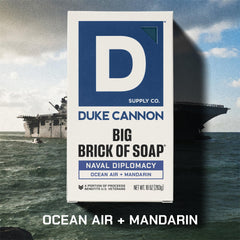 Duke Cannon Triple-Milled Soap detail shows dense, creamy lather.