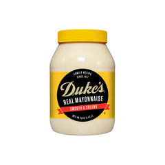DUKE'S Real Mayonnaise front view showing a creamy spread for sandwiches