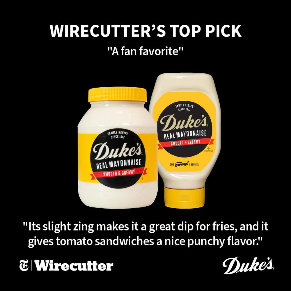 Duke’s Real Mayonnaise on sandwich, adds tangy creaminess.