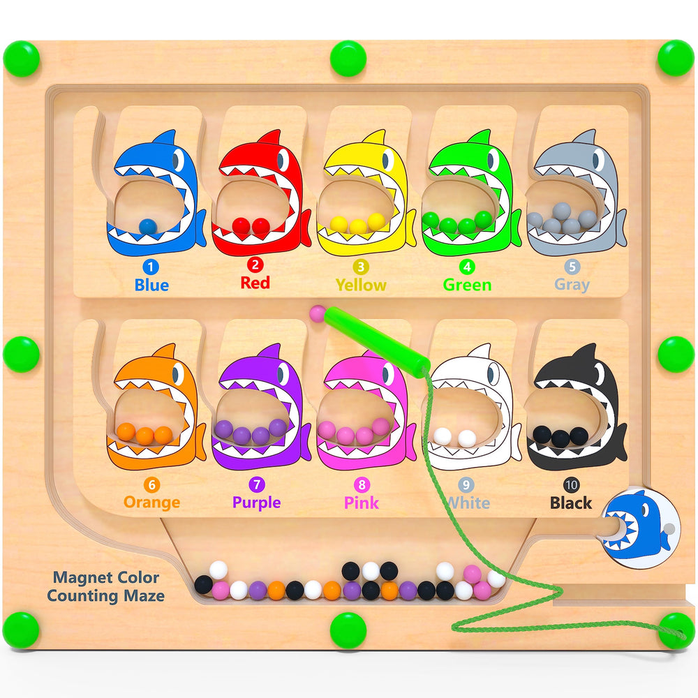 DUKVSG magnetic color and number maze board aids color sorting and counting.