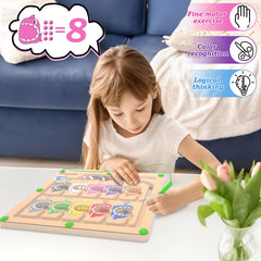 DUKVSG Montessori wooden puzzle fosters color recognition and logical thinking.