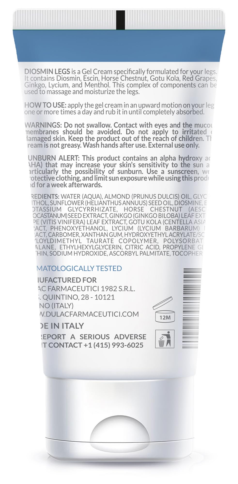 DULÀC Dulac Diosmin Legs Gel Cream fast-absorbing formula after application.