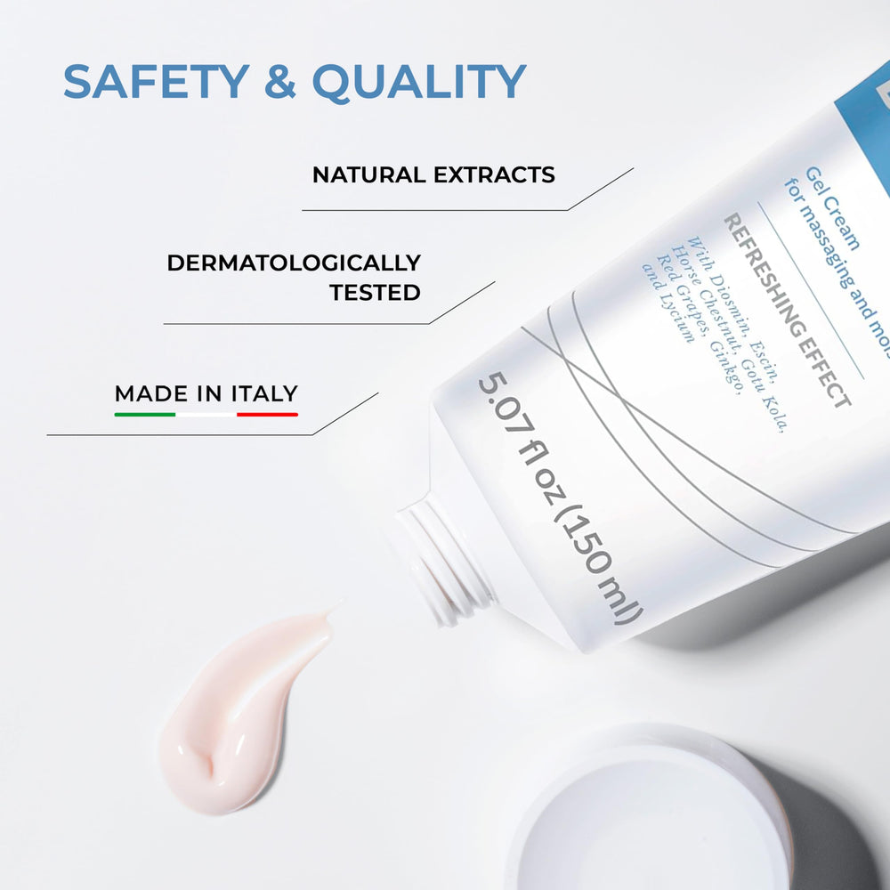 DULÀC Menthol cooling effect shown on Dulac Diosmin Legs Gel Cream.