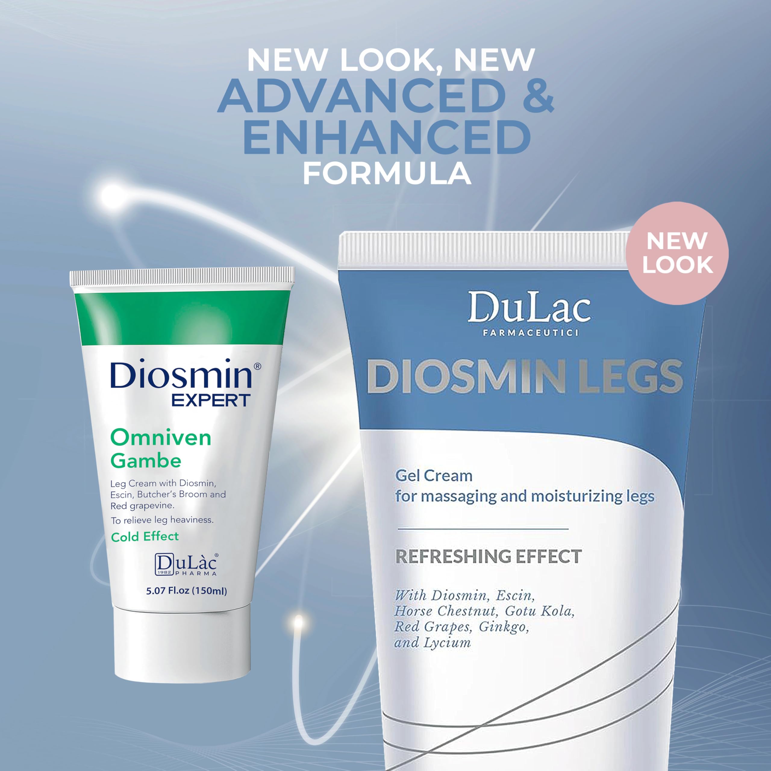 DULÀC Made in Italy packaging highlighting quality leg care product.