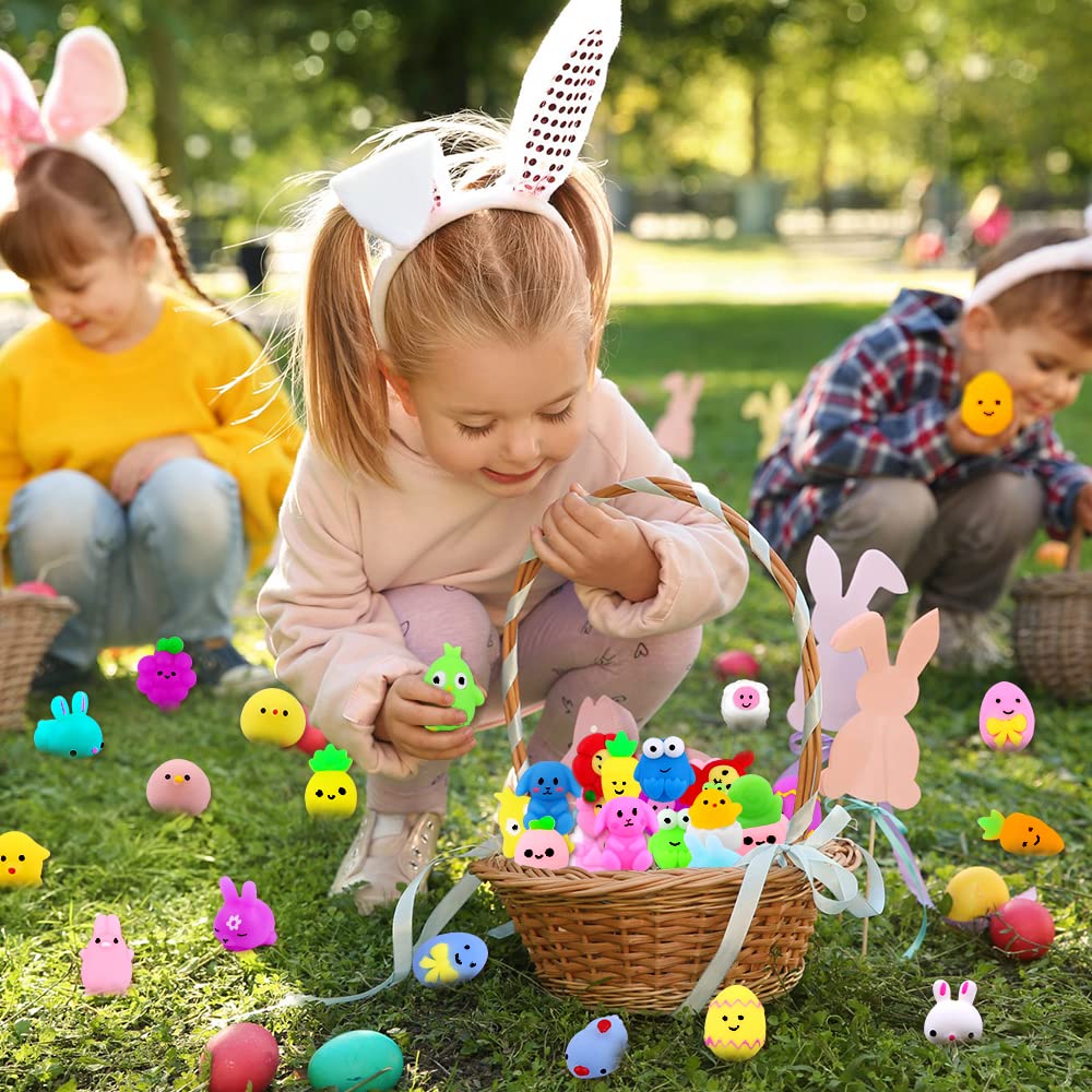 DULEFUN Easter basket filler idea with 36-piece mochi squishies.