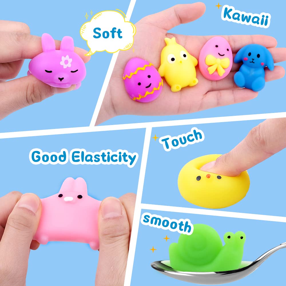 DULEFUN Easter Mochi Egg squishy toy with bright colors for kids and classrooms.