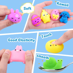 DULEFUN Easter Mochi Egg squishy toy with bright colors for kids and classrooms.
