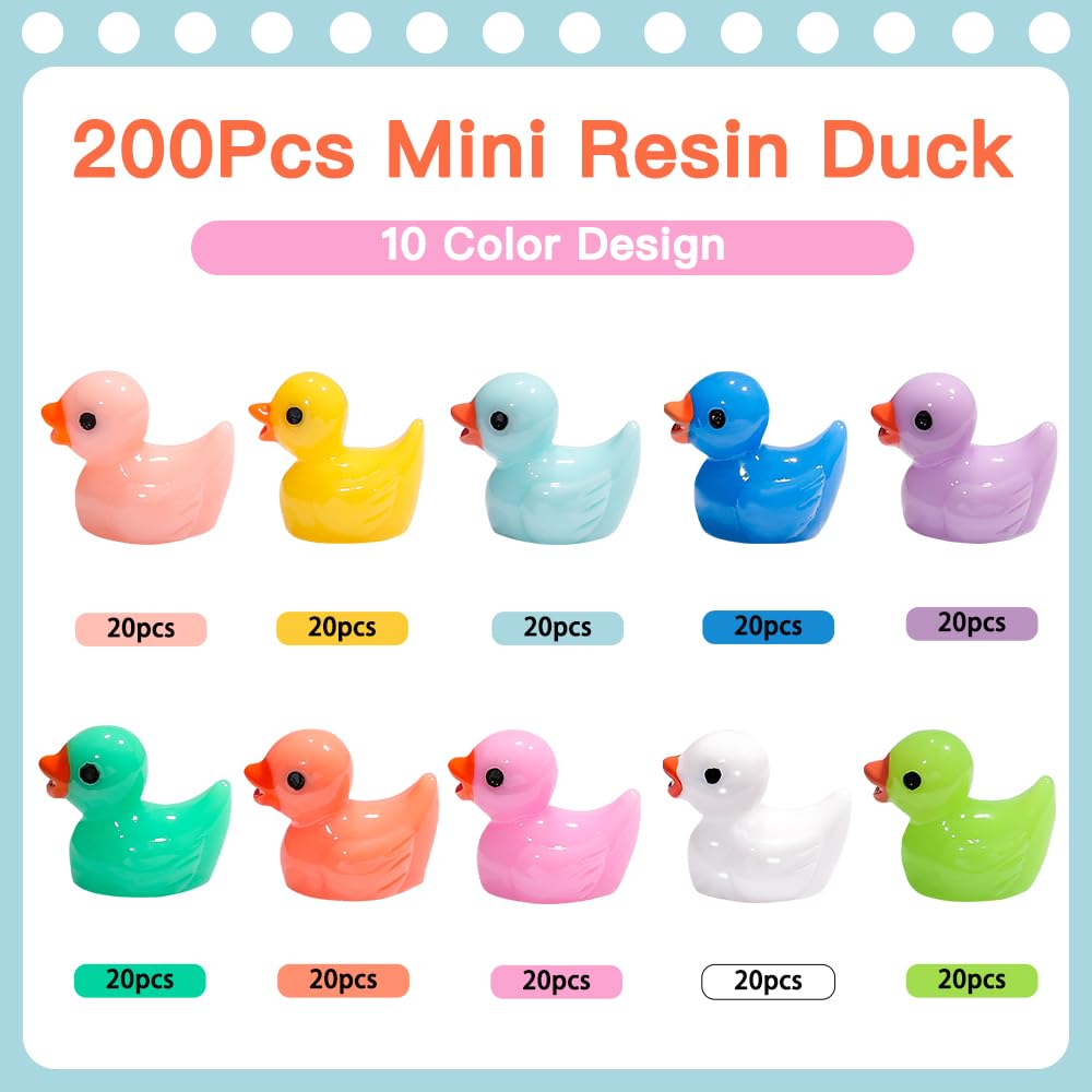 DULEFUN resin ducks sized 1.5 by 1.8 inches for mini projects