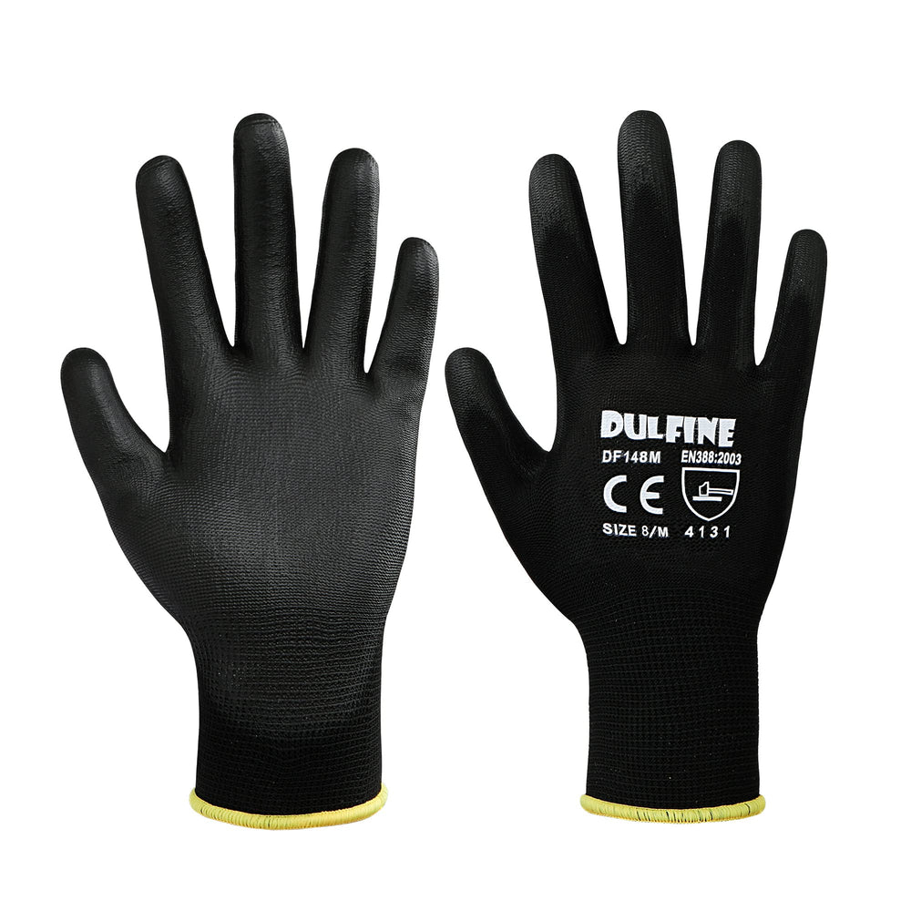 DULFINE nylon-shell gloves with knit wrist offering breathability and dirt protection.