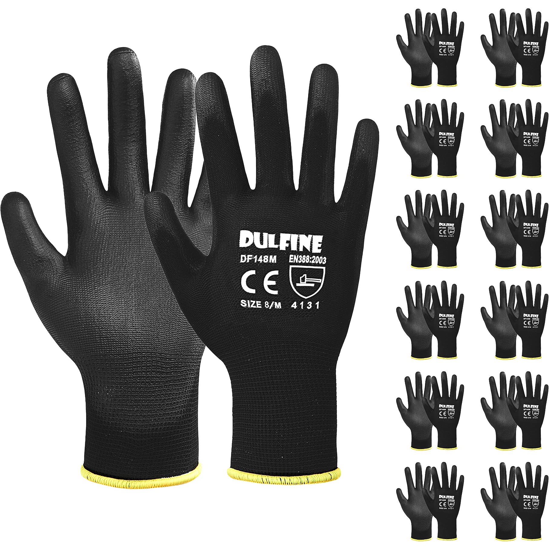 DULFINE ultra-thin PU-coated gloves with palm grip for precise handling.