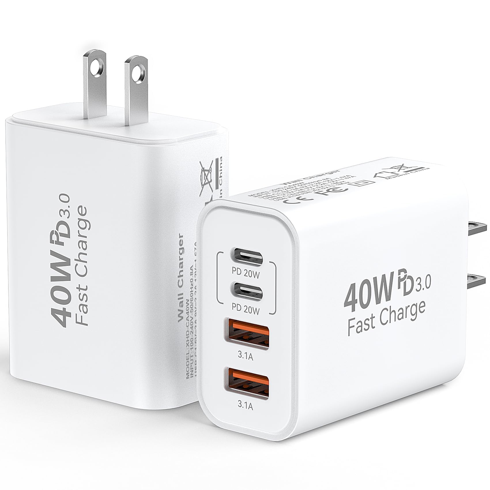 Duloch 40W 4-Port USB-C wall charger powering four devices