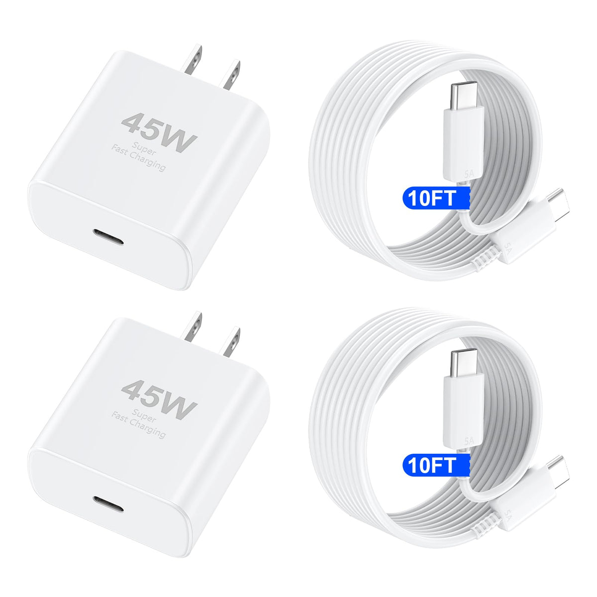 Duloch 45W USB-C charger front view speeds iPhone charging.