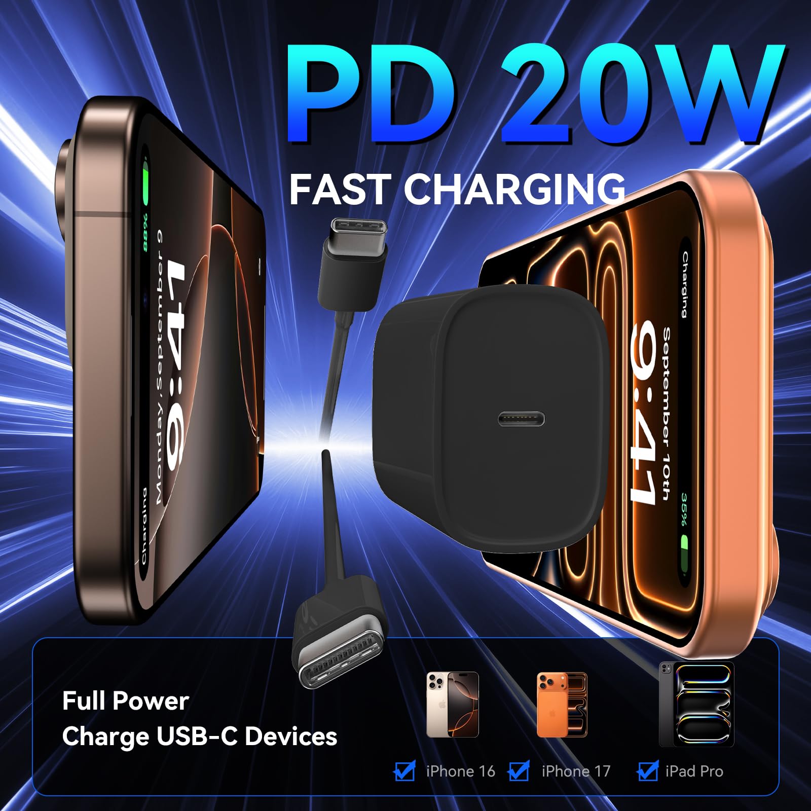 Duloch two 10-foot cables provide flexible charging on the go.