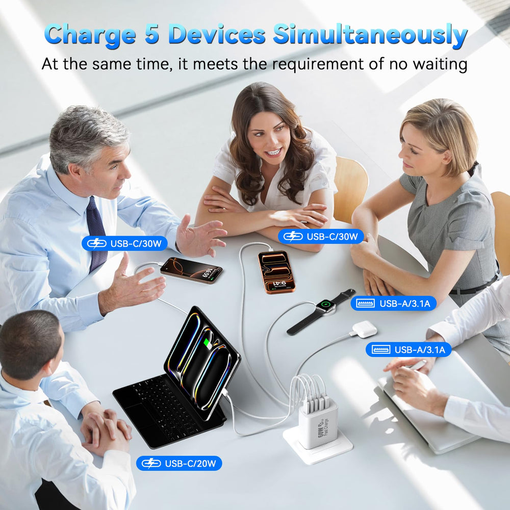 Duloch two 30W USB-C ports powering two devices quickly