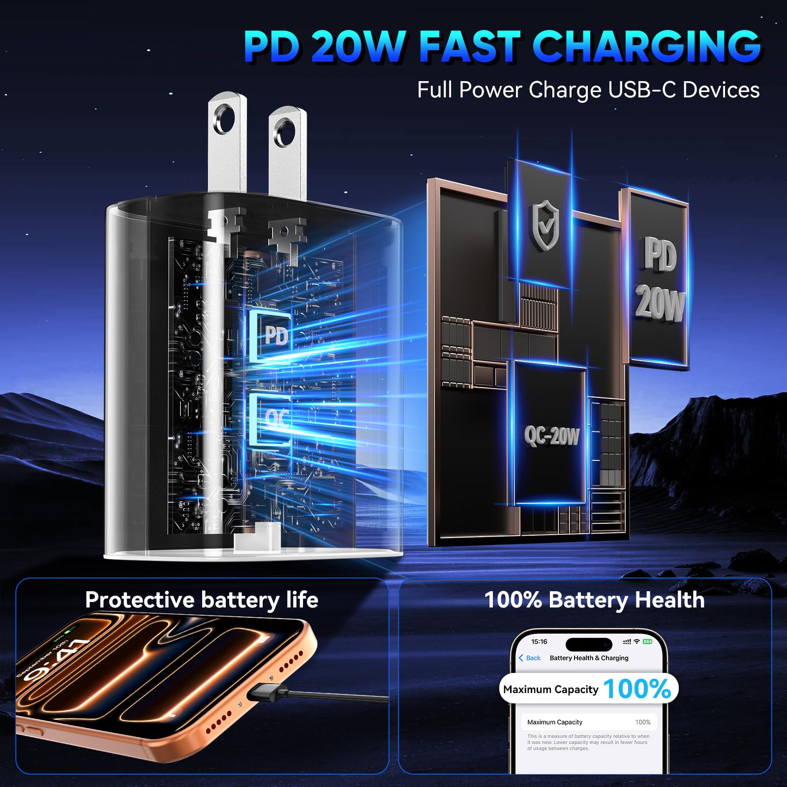 Duloch two-chargers-in-pack for home or travel use.