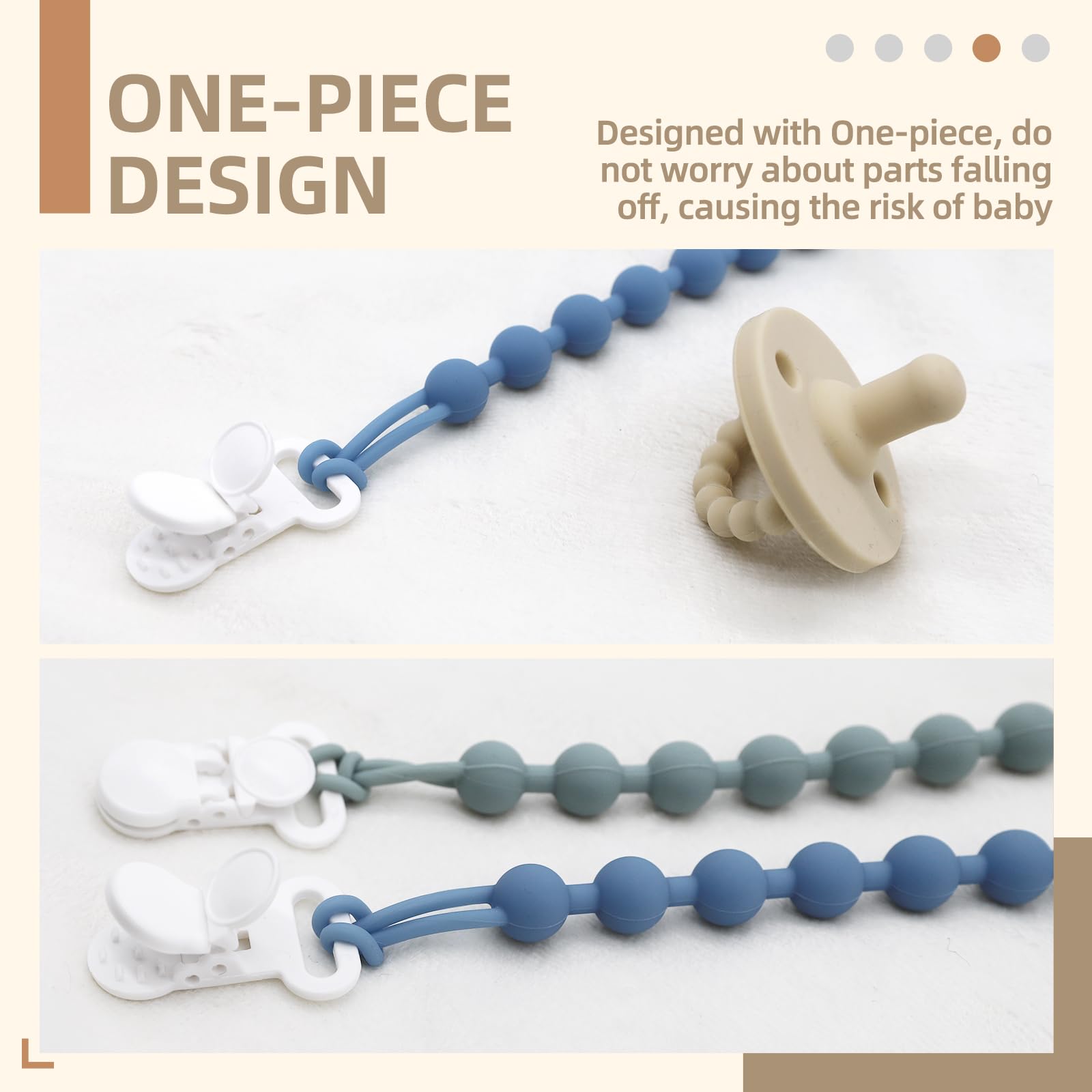 Duludulu off-white silicone clip demonstrates gentle touch and versatile unisex style