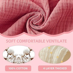 duludulu Baby Muslin Bibs close-up shows absorbent cotton for teething days.