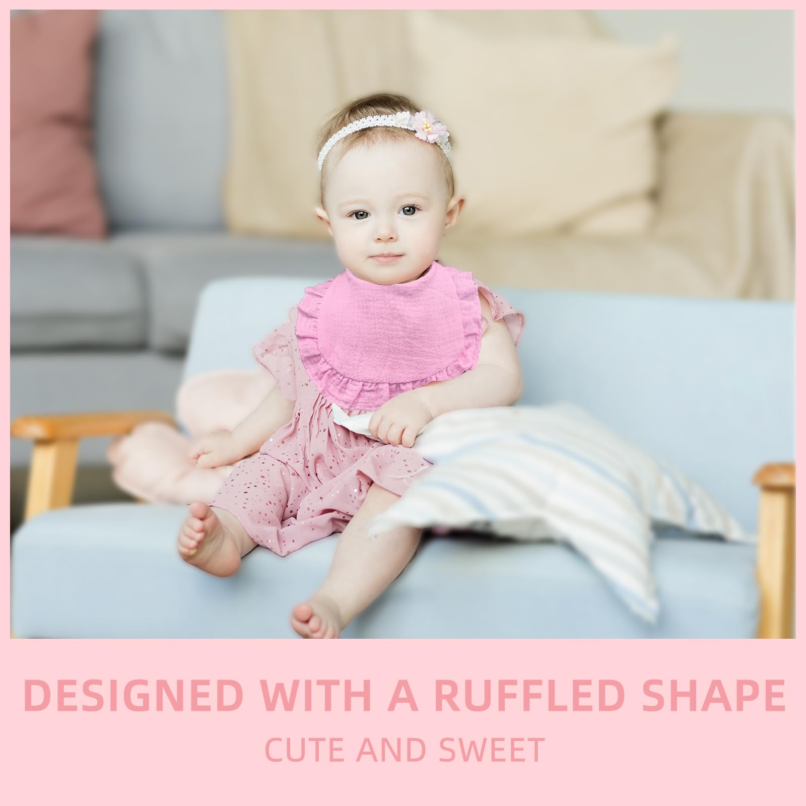 duludulu Baby Muslin Bibs multi-use as burp cloth and washcloth.