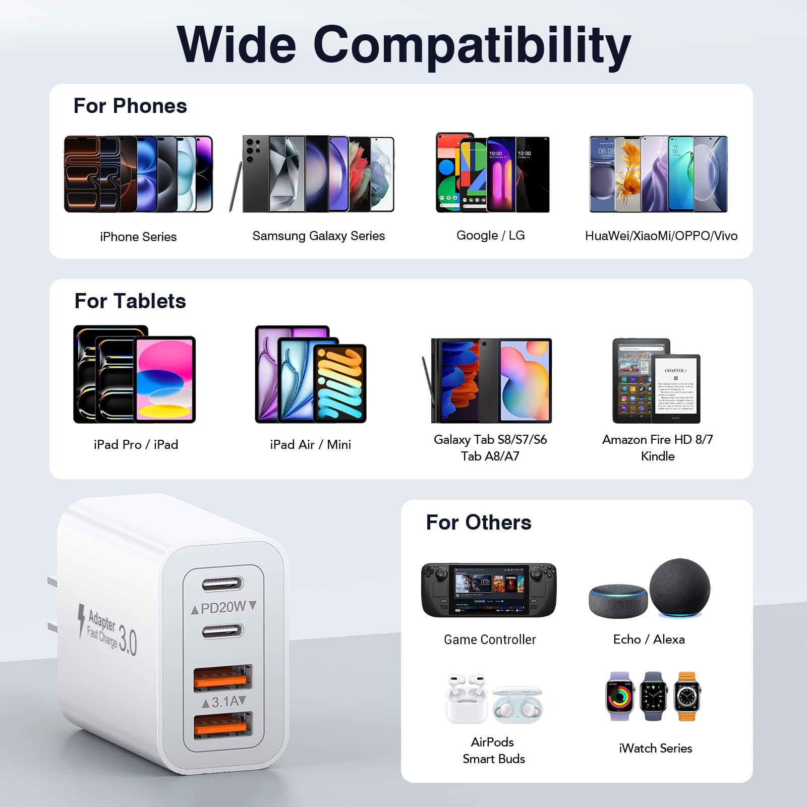 Dulums compact wall plug designed for home or office charging.