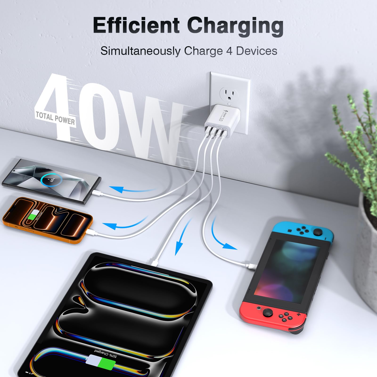 Dulums 40W USB-C Charger Cube with dual USB-C ports for fast multi-device charging.