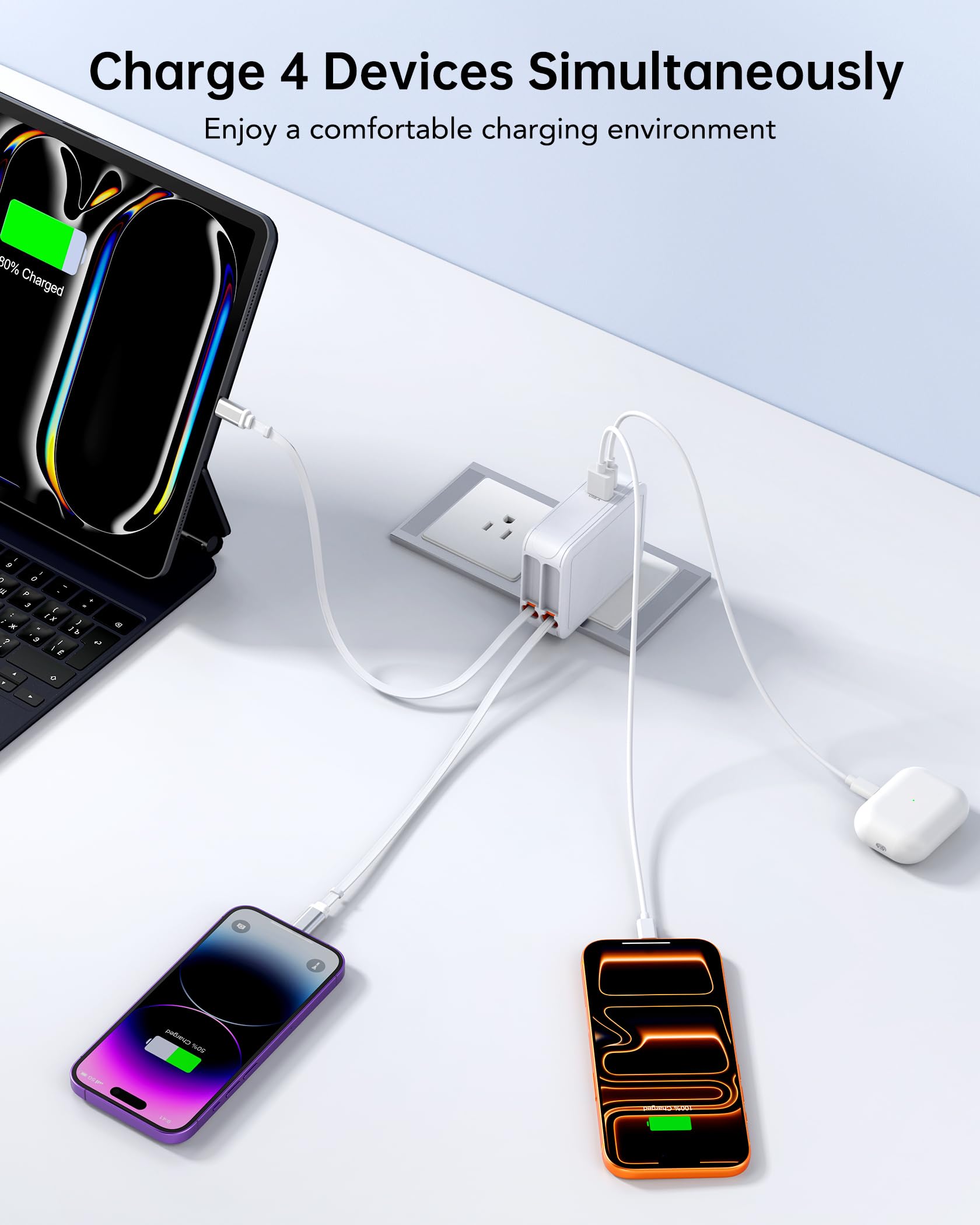 Dulums dual retractable cables up to 80 cm with adjustable length