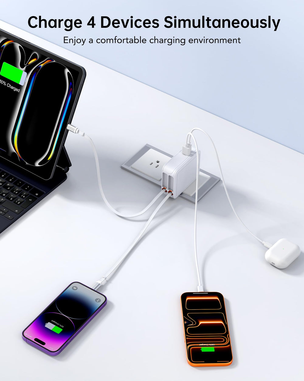 Dulums dual retractable cables up to 80 cm with adjustable length