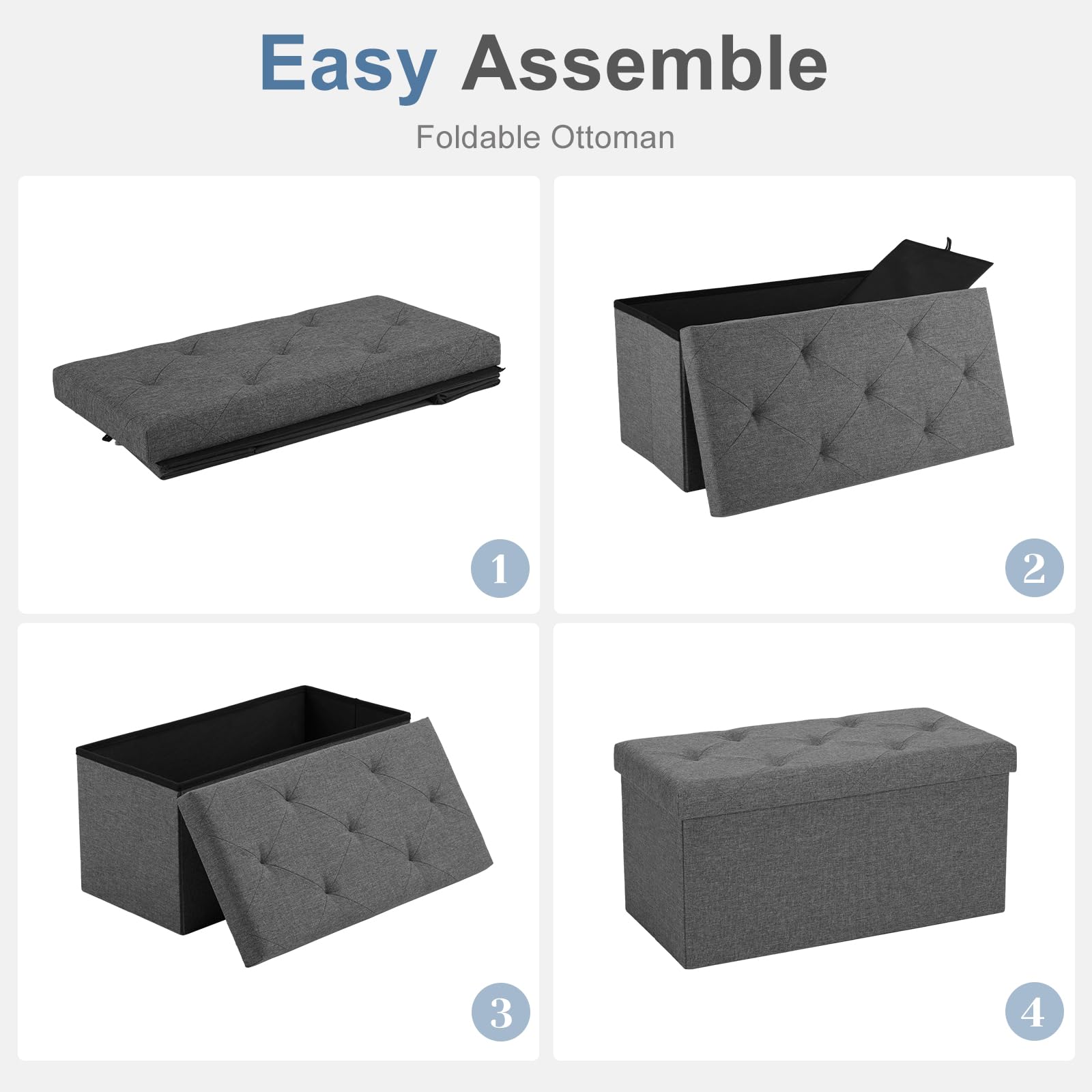 DUMOS padded gray linen seat highlighting comfort and durability