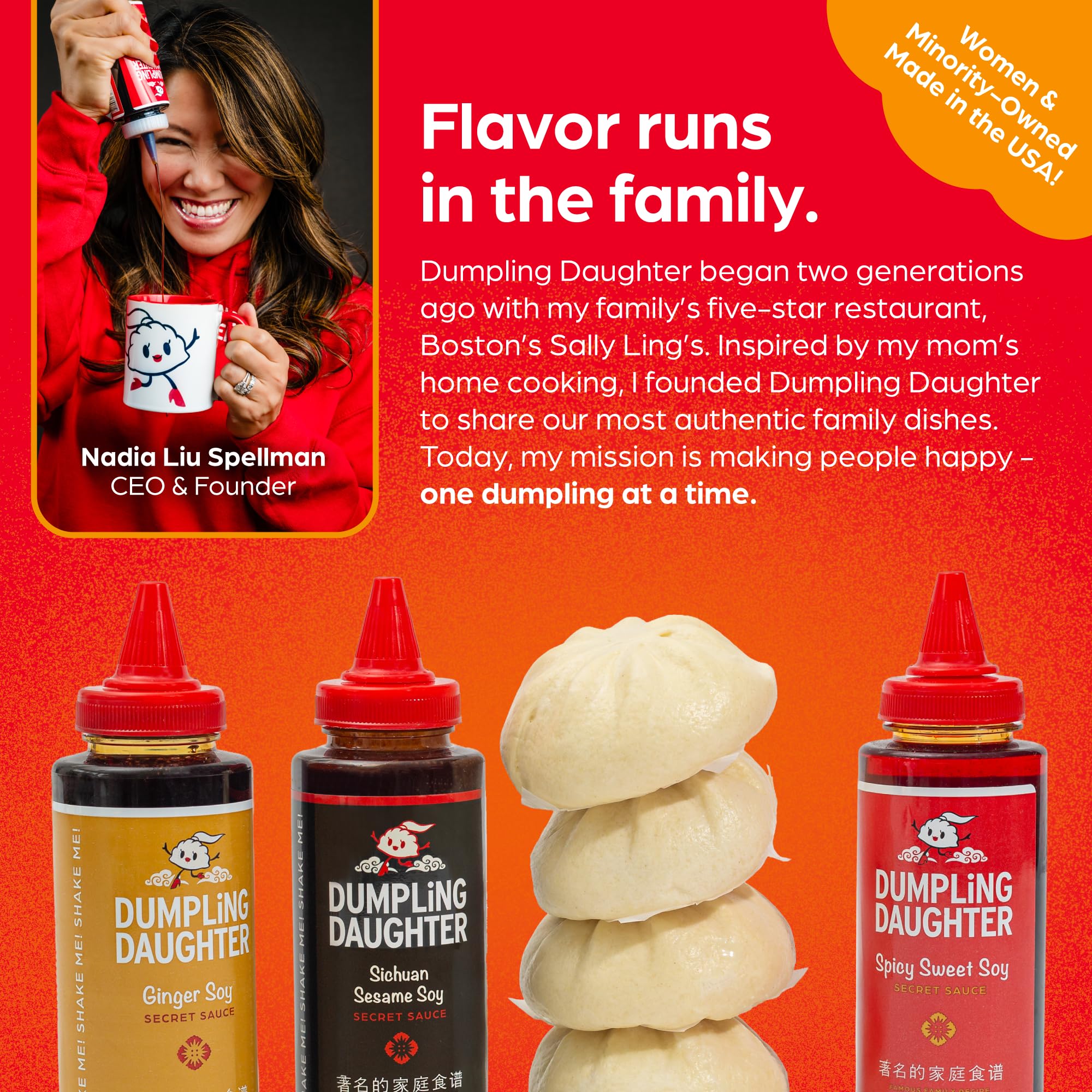 Dumpling Daughter bottle label close-up with authentic branding